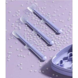 3pcs Baby Teeth Oral Care Cleaning Set Infant Silicone Toothbrush Kids 360 Degree Soft Oral Tongue Coating Care Cleaning Board