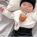 Cute Bear Baby Pacifier Clip Chain Dummy Holder Soother Pacifier Clips Strap Nipple Holder Infant Feeding Babies Accessories