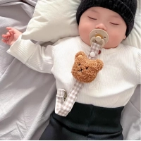 Cute Bear Baby Pacifier Clip Chain Dummy Holder Soother Pacifier Clips Strap Nipple Holder Infant Feeding Babies Accessories