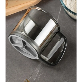 Kitchen Flour Sieve Handheld Semi-automatic Sugar Sifter Powder Shaker Handle Measuring Cup Making Tool Baking Kitchen Tools