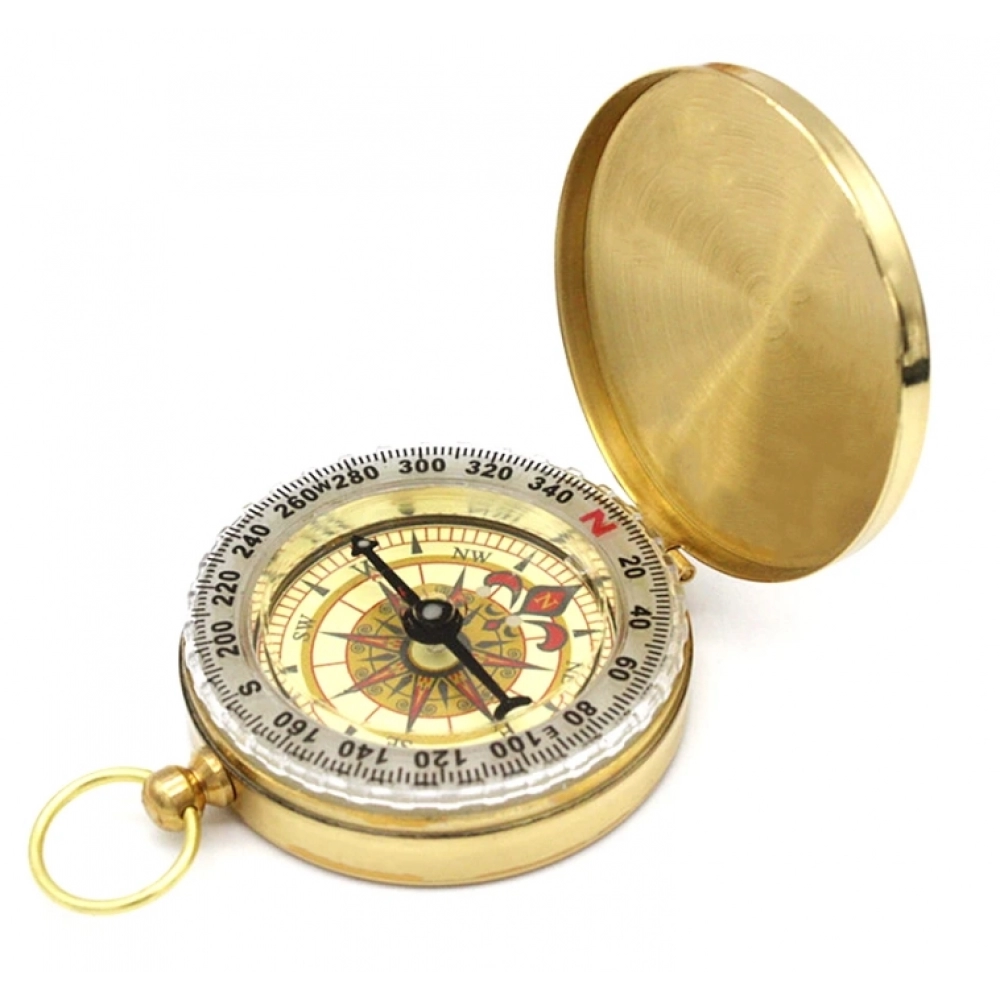 High Quality Camping Hiking Pocket Brass Golden Compass Portable Compass Navigation for Outdoor Activities